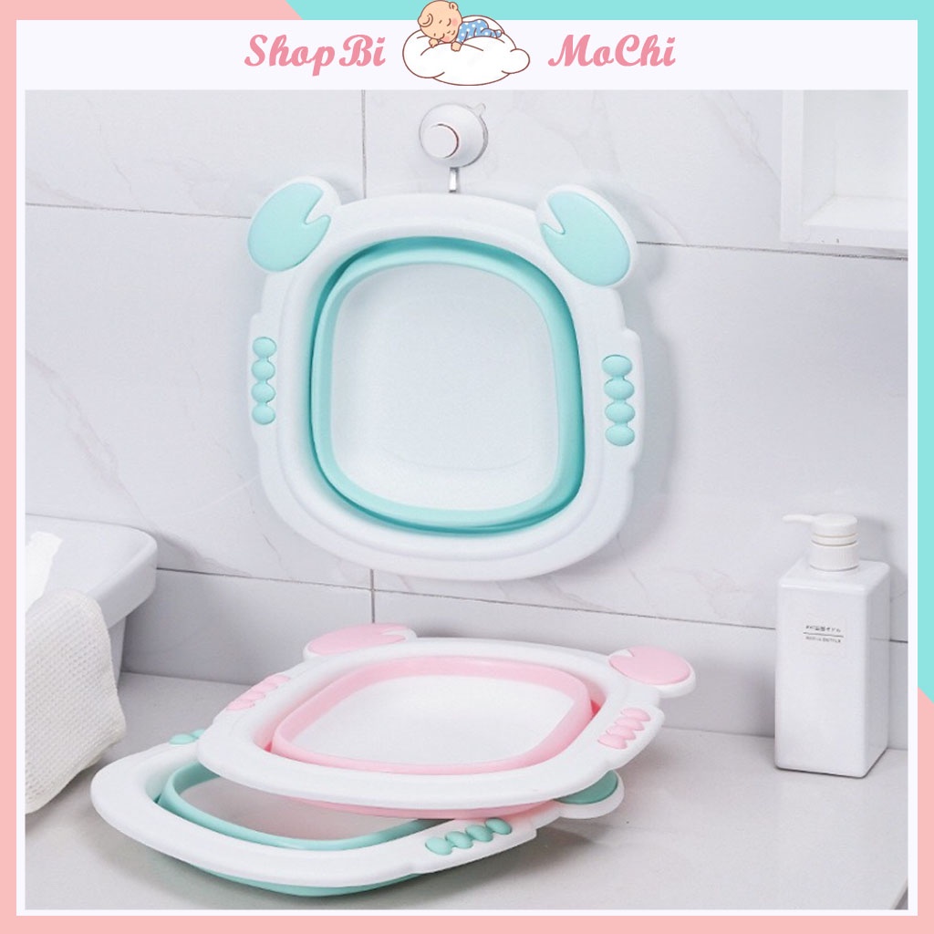 Chậu rửa mặt gấp gọn HANBEI,thau rửa mặt cho bé hình cua chất liệu nhựa PP - ShopBi&amp;MoChi