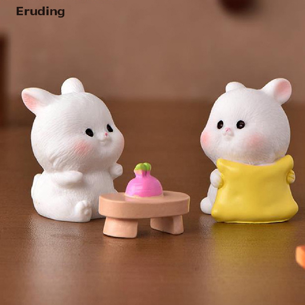 [Eruding] Tượng Thỏ Con Dễ Thương Trang Trí Tiểu Cảnh DIY