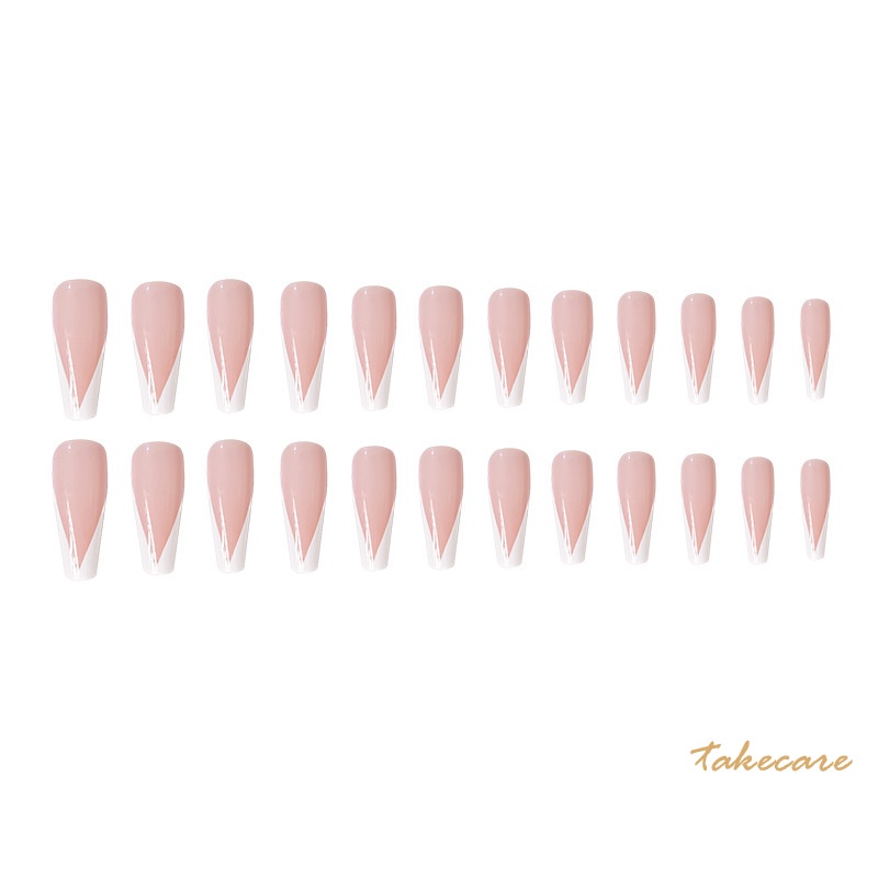 (Hàng Mới Về) Set 24 Móng Tay Giả Đầu Vuông Siêu Dài Thời Trang