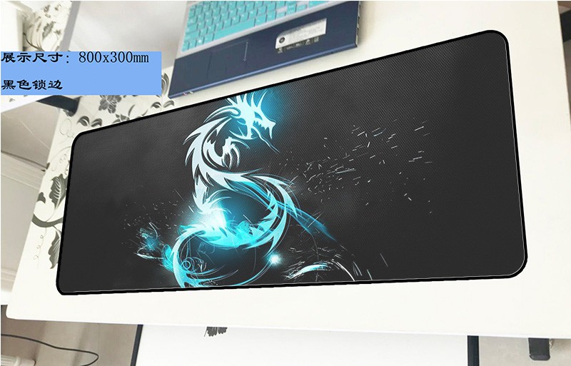 Tấm Lót Chuột Và Bàn Phím Máy Tính Cỡ Lớn Msi 800x300 3mm Họa Tiết Rồng Đỏ