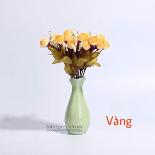Chùm hoa hồng bi lụa - Hoa giả siêu đẹp