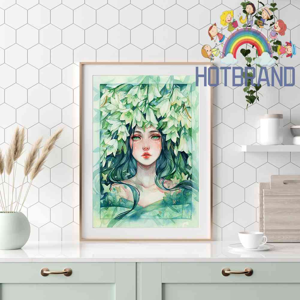 Bộ Tranh Thêu Chữ Thập 11CT DIY Hình Cô Gái Và Hoa Đầy Đủ