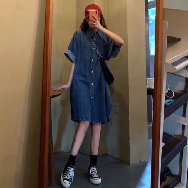 Váy bò dáng xuông chất đẹp 🙆🏻‍♀️ Hàng order mùa dịch