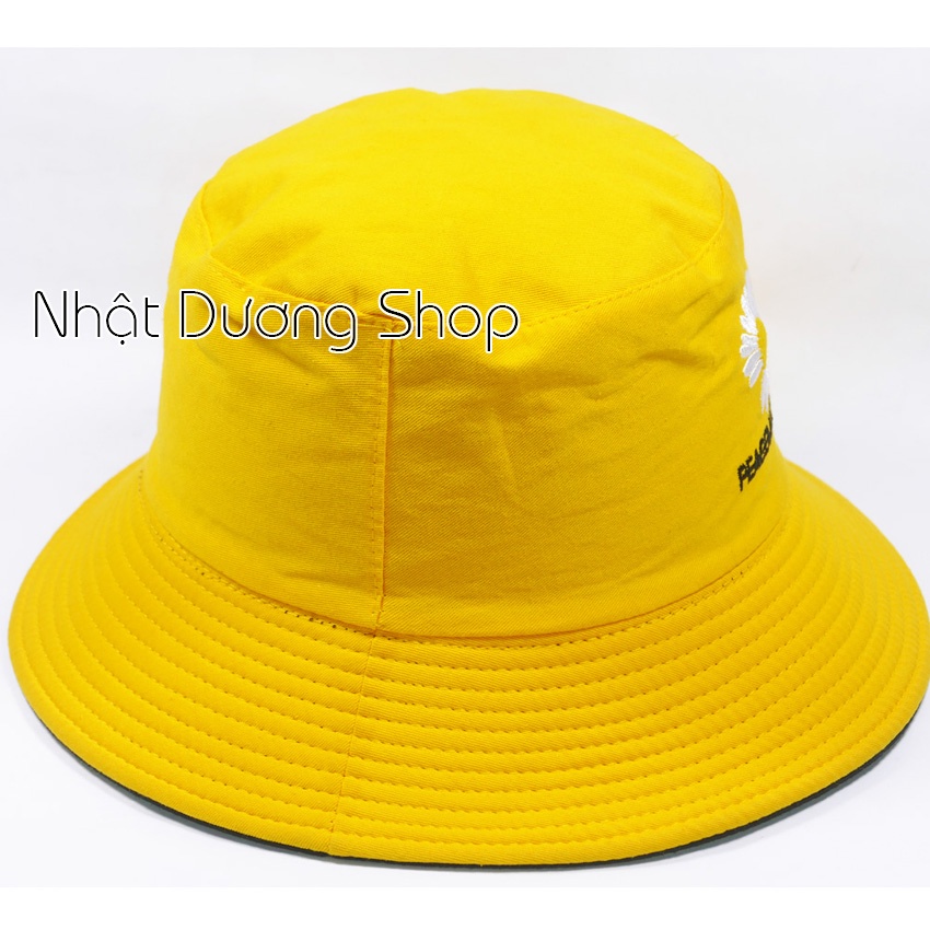 Nón tai bèo Hoa cúc 2 mặt,thêu hình hoa cúc và chữ NY chất liệu Cotton thoáng mát thích hợp cho nam nữ