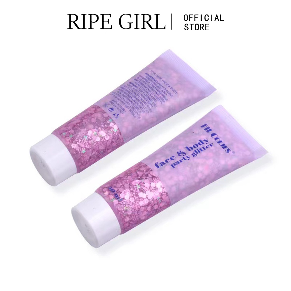 Kim sa trang điểm mặt và cơ thể RIPE GIRL dạng gel lấp lánh nổi bật vào ban đêm màu đơn lâu trôi