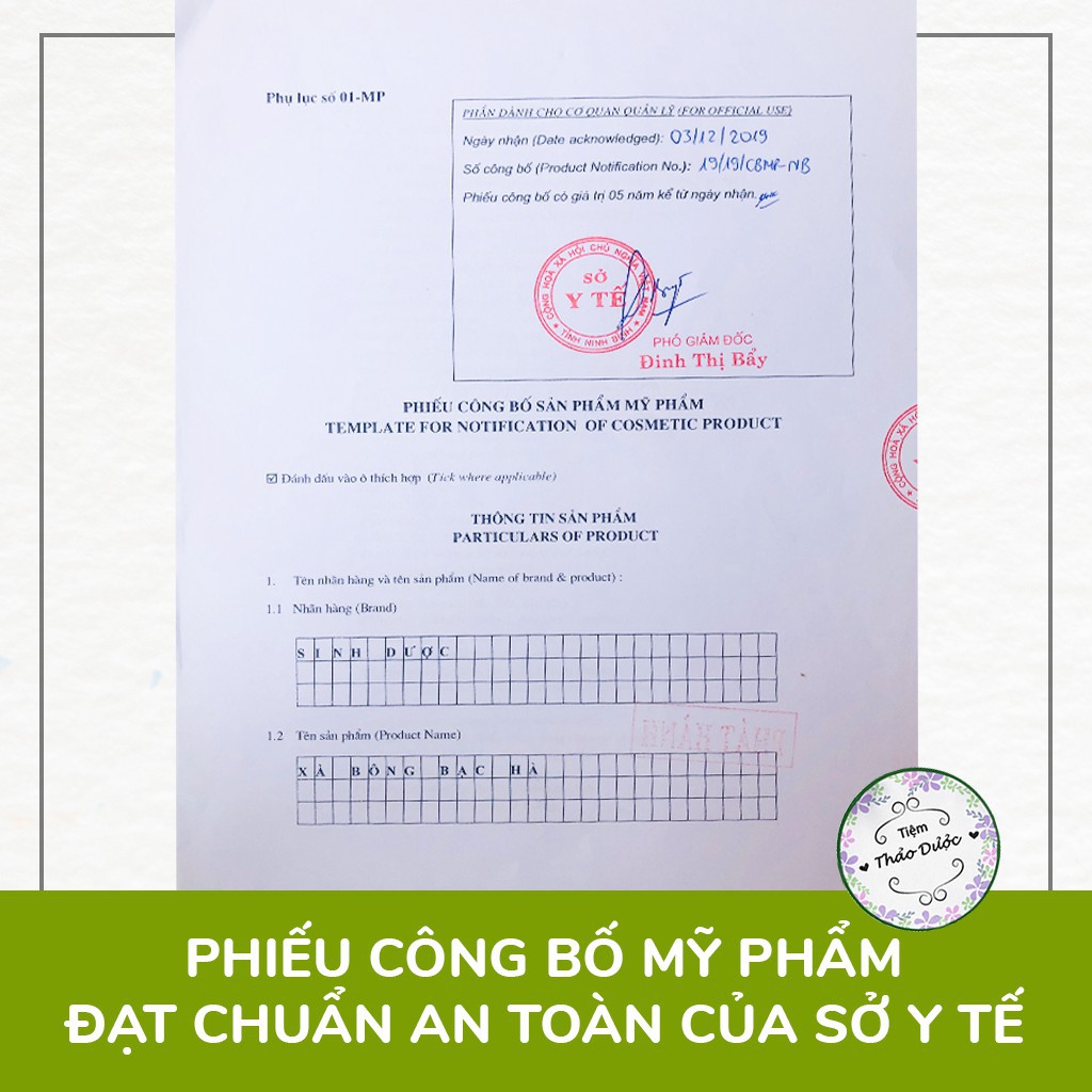 Xà Bông Bạc Hà Sinh Dược 100g- Tác Dụng Mát Da, Thư Giãn