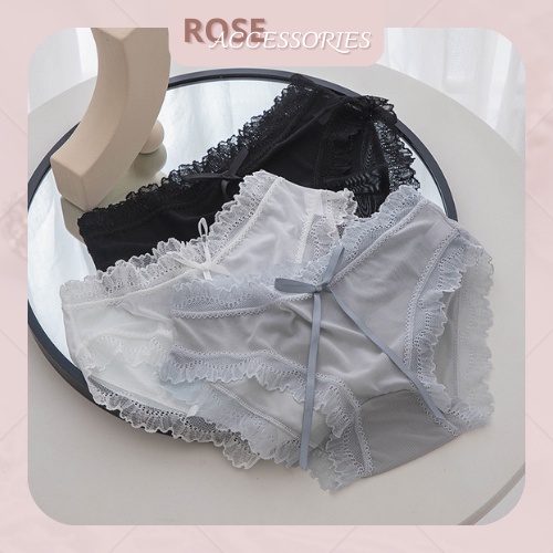 Quần lót gợi cảm siêu mỏng ren nơ mềm mại kháng khuẩn Rose Accessories QL10