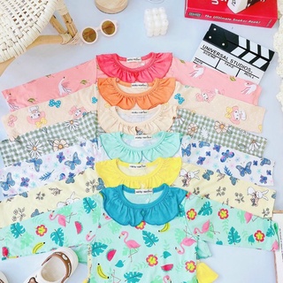 [MINKYMOM] Bộ dài thun lạnh cổ bèo lá sen