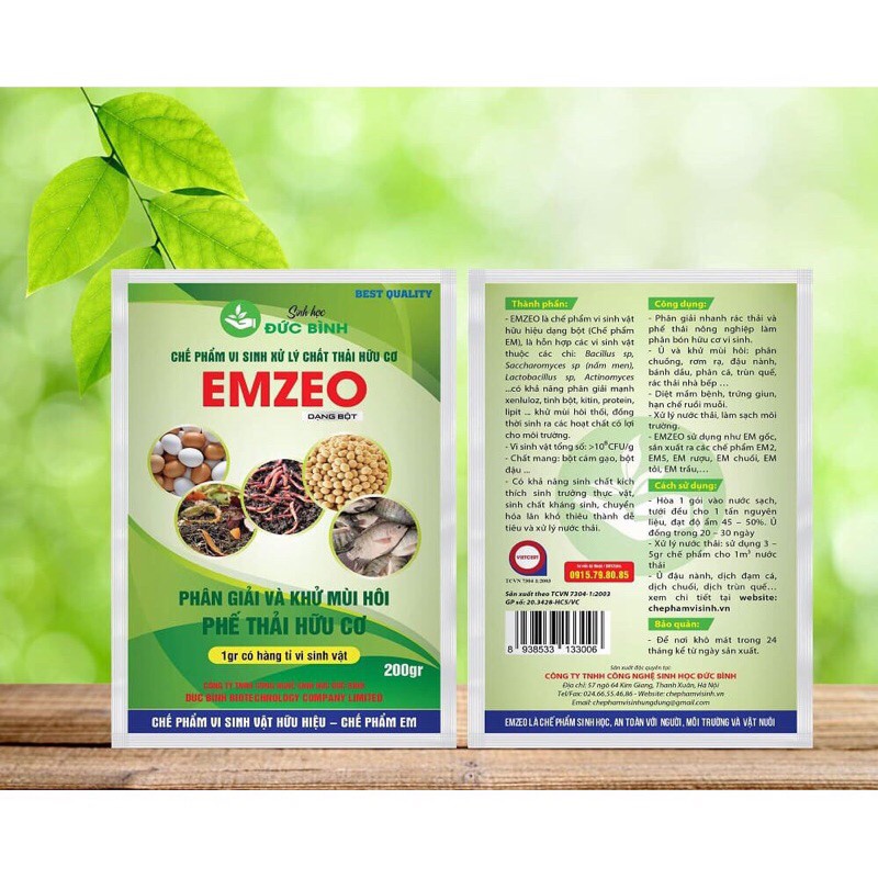 CHẾ PHẨM EM Ủ RÁC THẢI NHÀ BẾP THÀNH PHÂN BÓN HỮU CƠ CHO CÂY TRỒNG- gói 200gam