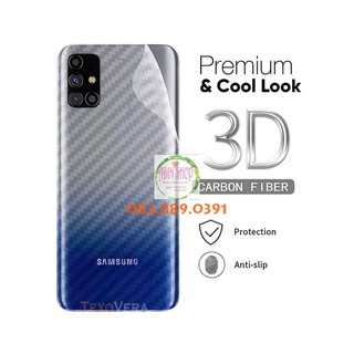 Miếng dán mặt lưng skin carbon Samsung M51 trong, đen