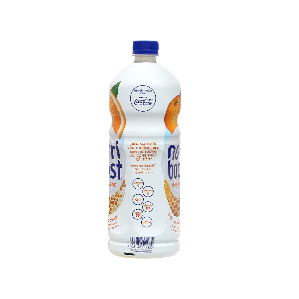 Thùng 6 Chai Sữa NutriBoost Hương Cam 1L/chai - Sữa trái cây giải khát - Thức uống dinh dưỡng - Cho ngày dài năng động