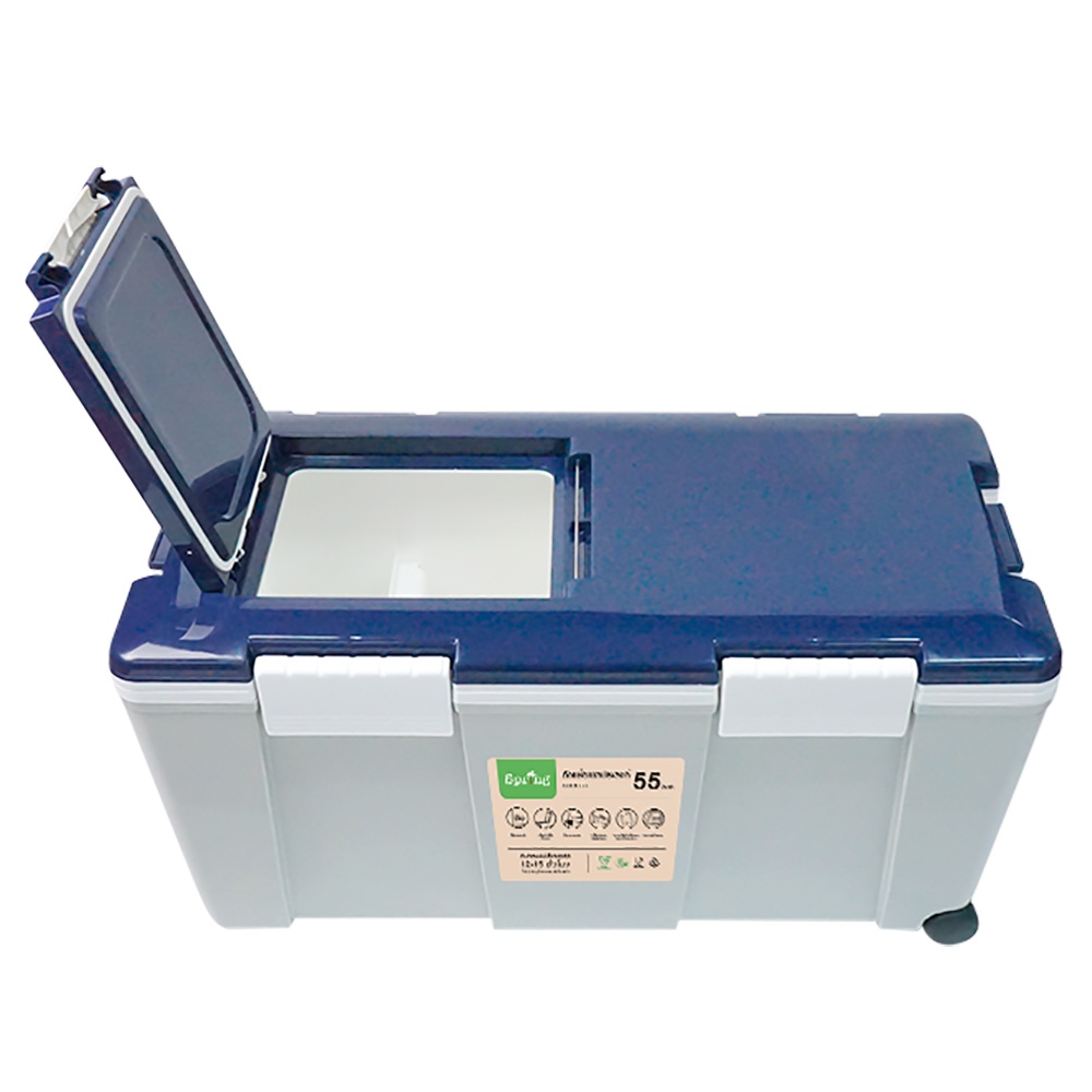 HomeBase SPRING Thùng đựng đá giữ nhiệt bằng nhựa 55L của Thái Lan W75XD38XH38.5cm màu xanh dương/xám
