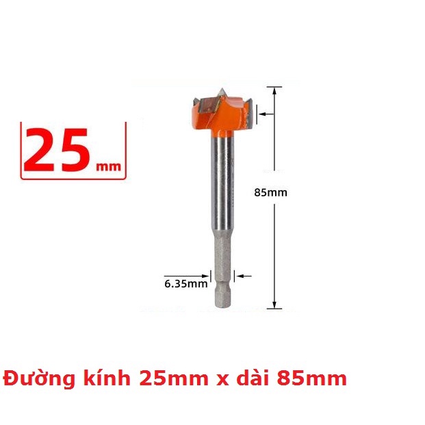 (Bán lẻ)Mũi khoan gỗ khoét gỗ chuôi lục giác - Mũi khoan khoét lỗ tròn đường kính 15mm đến 35mm