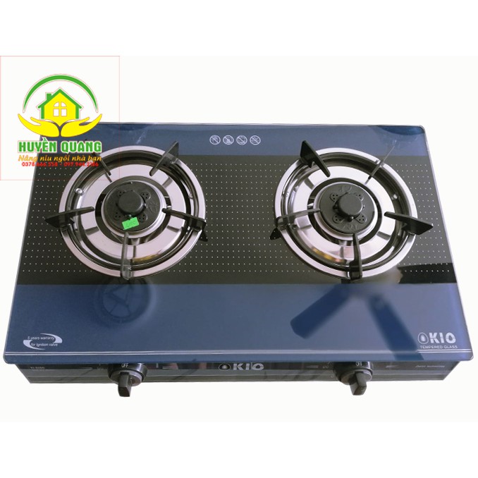 Bếp gas đôi kính OKIO KI-626G + Bộ van dây