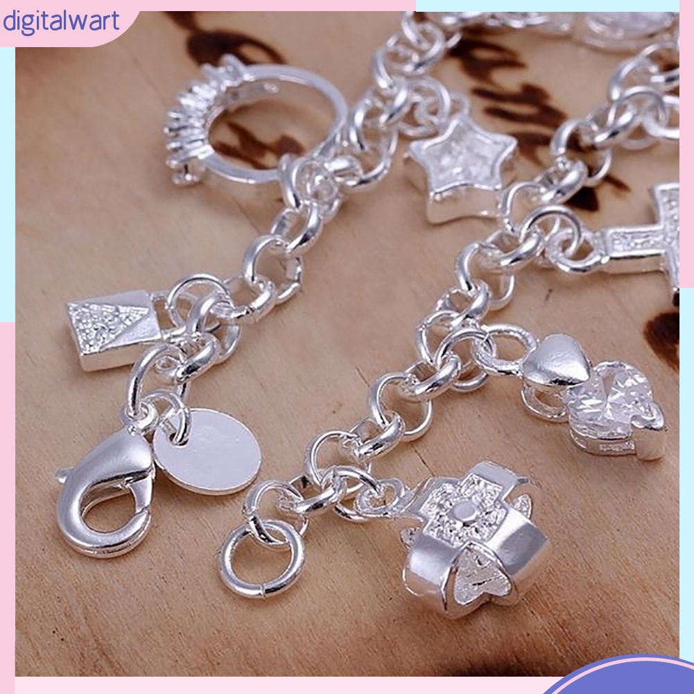 Vòng Đeo Tay Mạ Bạc Kiểu Dáng Đơn Giản Thanh Lịch Dành Cho Nữ