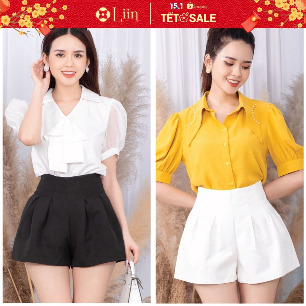 Quần Đùi basic, short nữ ngắn thiết kế xếp ly, ống rộng form thoải mái Liin Clothing Q3459