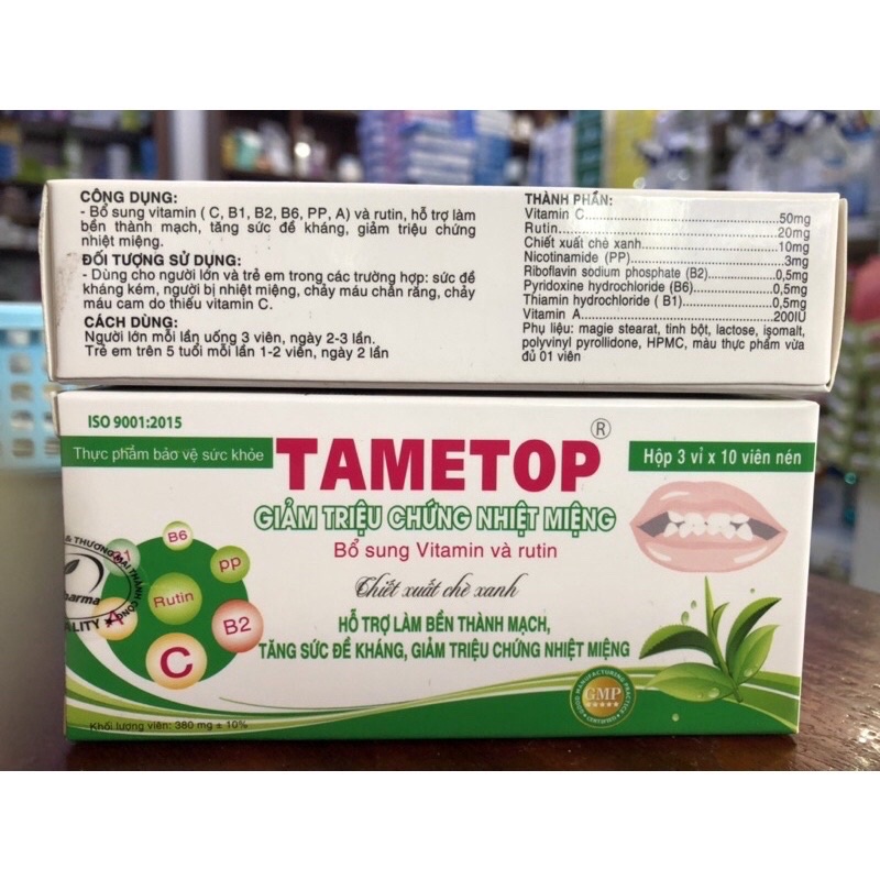 Nhiệt miệng Tametop hộp 30v