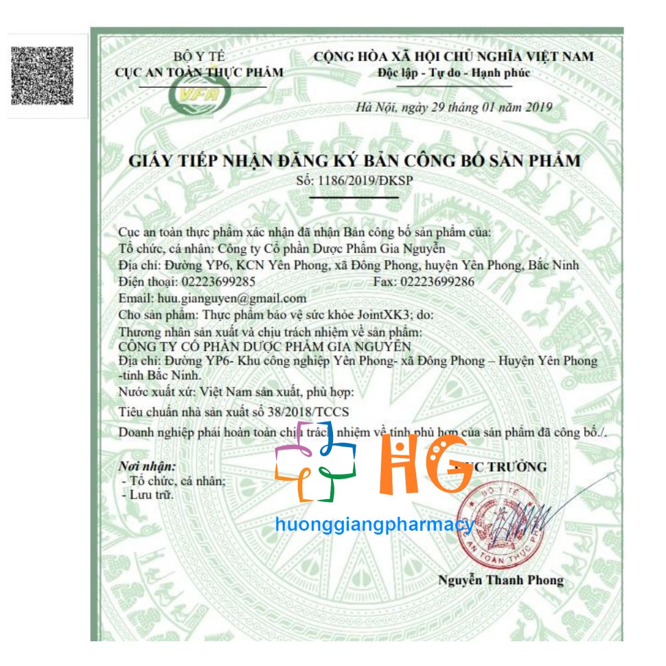 Joint XK3 - Hỗ trợ giảm triệu chứng đau nhức, viêm khớp, hạn chế thoái hóa khớp, tái tạo sụn khớp và tăng tiết dịch khớp