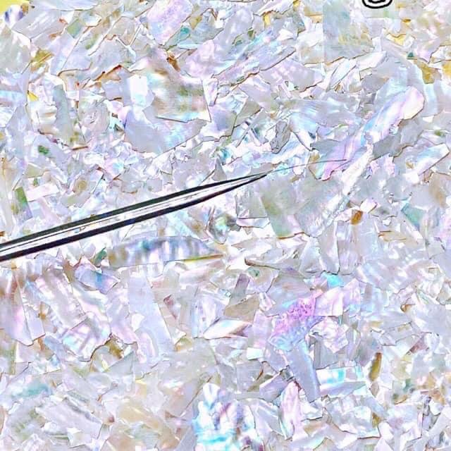 Xà cừ trắng mỏng ẩn gel, bột, phụ kiện nail