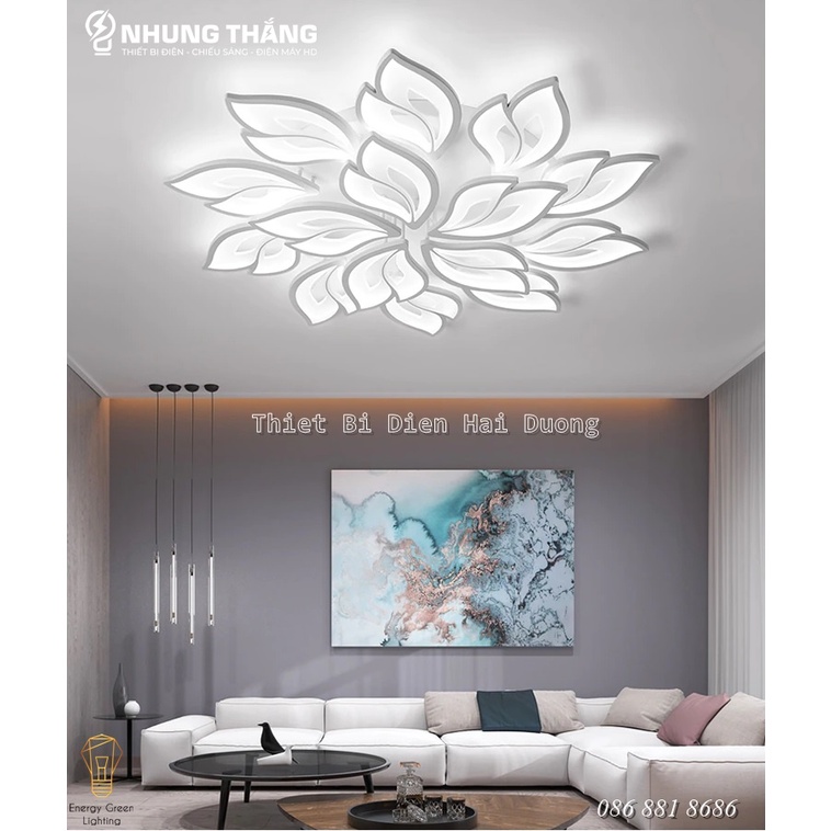 Đèn LED Ốp Trần Đuôi Cáo Decor 15 Cánh NT-039 - 3 Chế Độ Ánh Sáng -Tăng Giảm Ánh Sáng - Điều Khiển Từ Xa