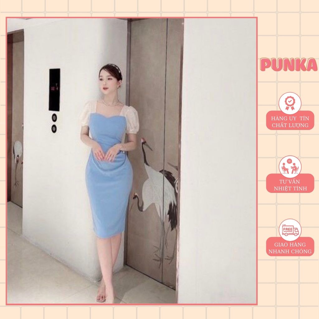 Đầm dự tiệc thiết kế body dáng ôm cổ chéo phối ren công sở cao cấp | BigBuy360 - bigbuy360.vn