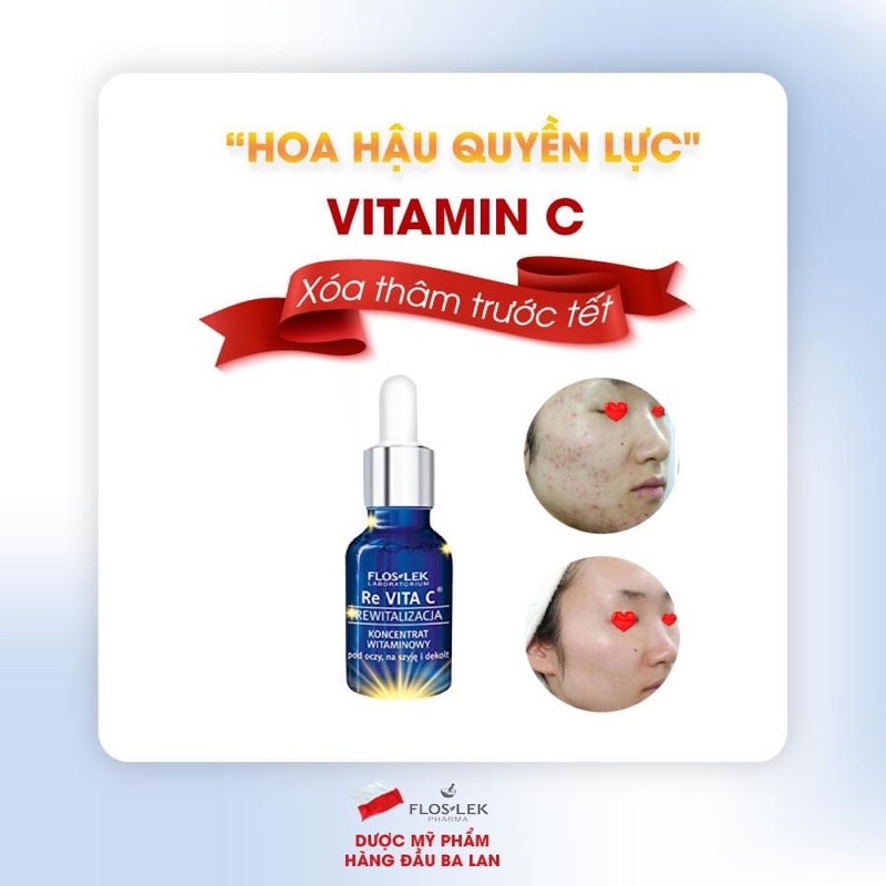 Serum RE VITA C FLOSLEK Mờ Thâm, Nám, Làm Sáng, Trẻ Hoá Da Dành Cho Mọi Loại Da 30ml