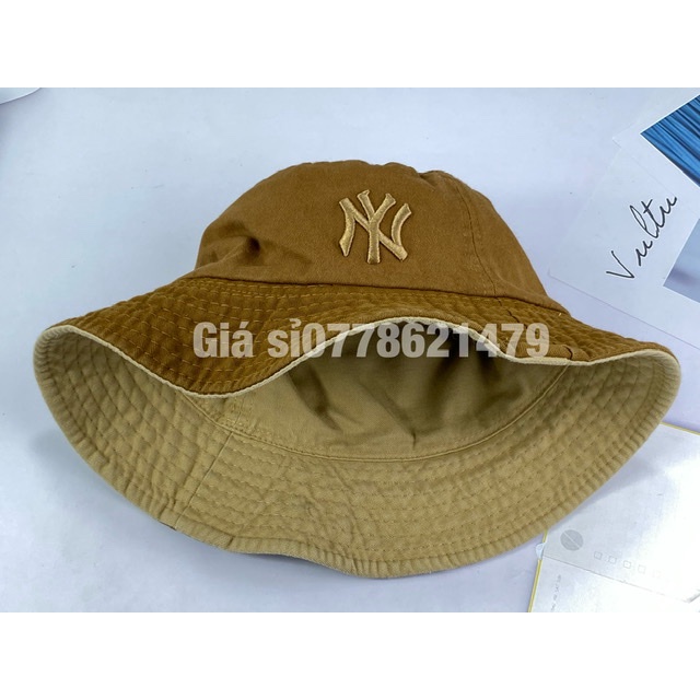 Nón bo tai bèo bucket màu như 2 mặt 2 lớp thêu Ny đậm chất thời trang nam nữ