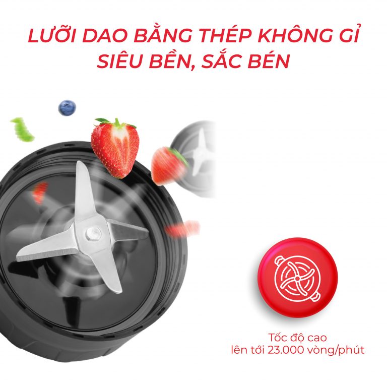 [Hàng Chính Hãng]Máy xay sinh tố Rapido RB-300M -Thiết kế 2 trong 1 Vừa Làm Bình Xay Vừa  Làm Bình Đựng Nước Di Động-