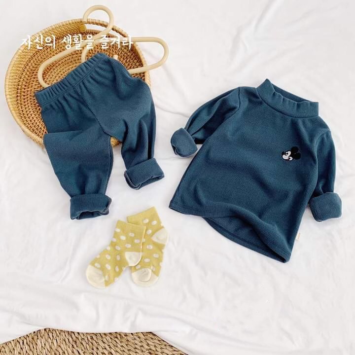 Bộ dài tay cho bé trai và bé gái chất nhung tăm cực dày dặn BN01