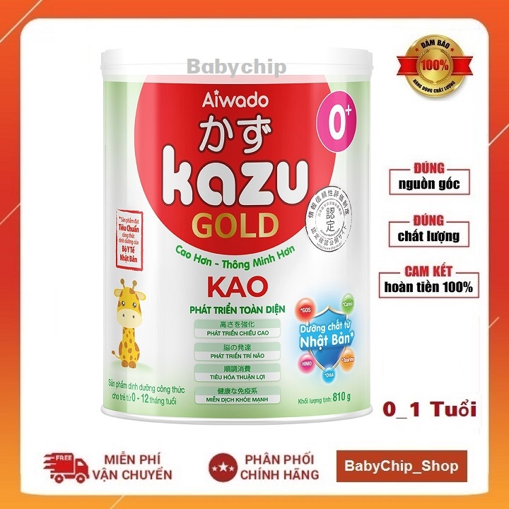 Sữa Kazu gold Kao số 0+ 1+ 2+ 810g [Date 2024]