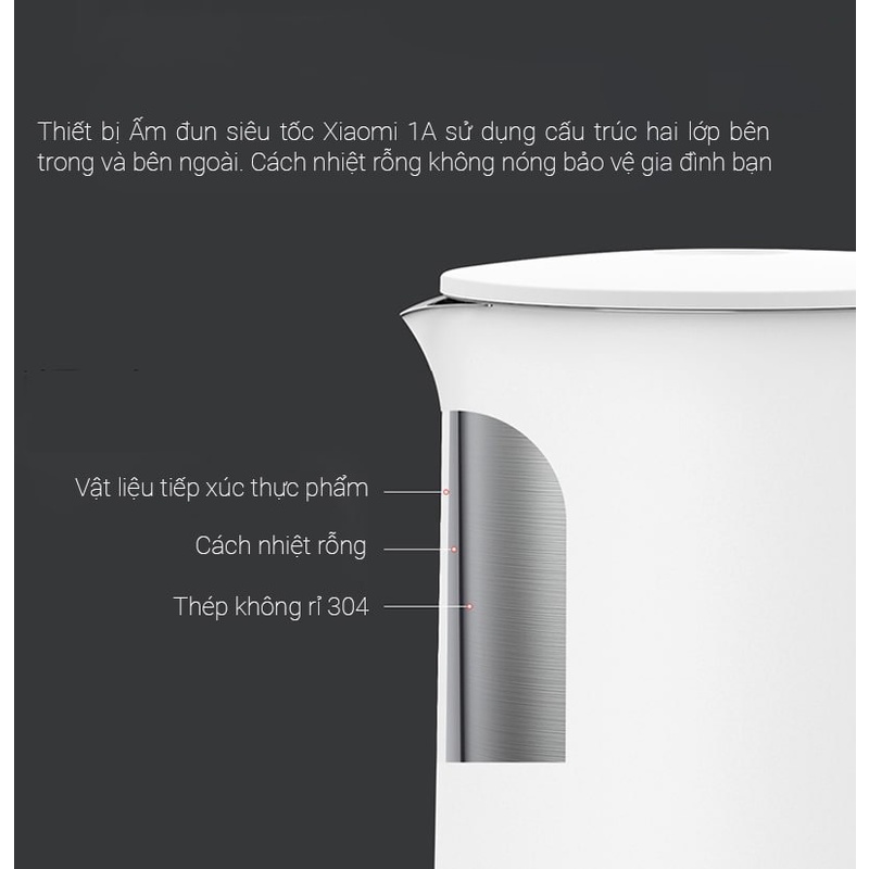 [HỎA TỐC 2H]Ấm Đun Nước Siêu Tốc Xiaomi 1S/1A 1.5L và 1.7L Giữ nhiệt An Toàn