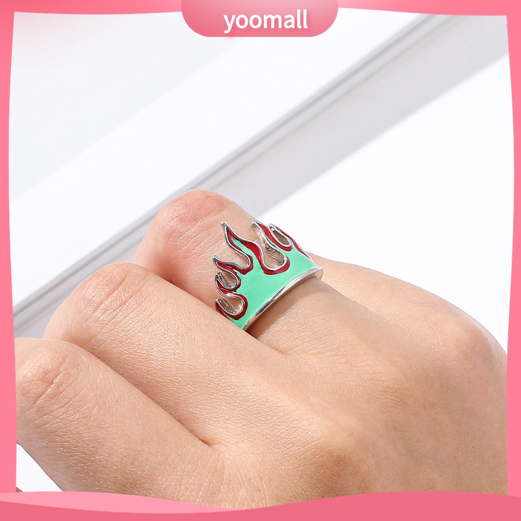 Nhẫn hở hình ngọn lửa thân thiện với làn da phong cách unisex có thể điều chỉnh