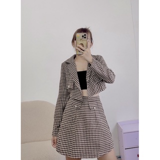 Bộ dạ bố caro 2 món ( có bigsize cho nàng chubby ) H64