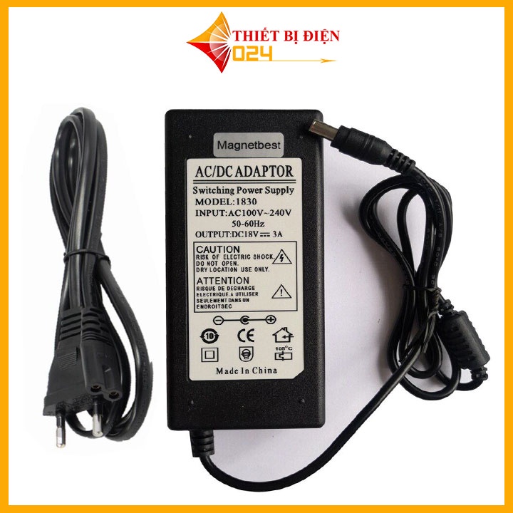 Nguồn adapter 18V 3A giắc cắm 5.5x2.1mm