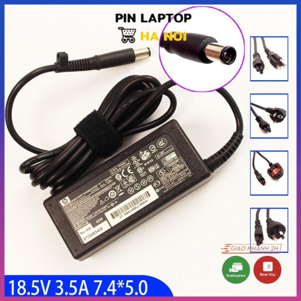 Cục sạc dùng cho laptop HP thông số 18.5V-3.5A (65W) chân to