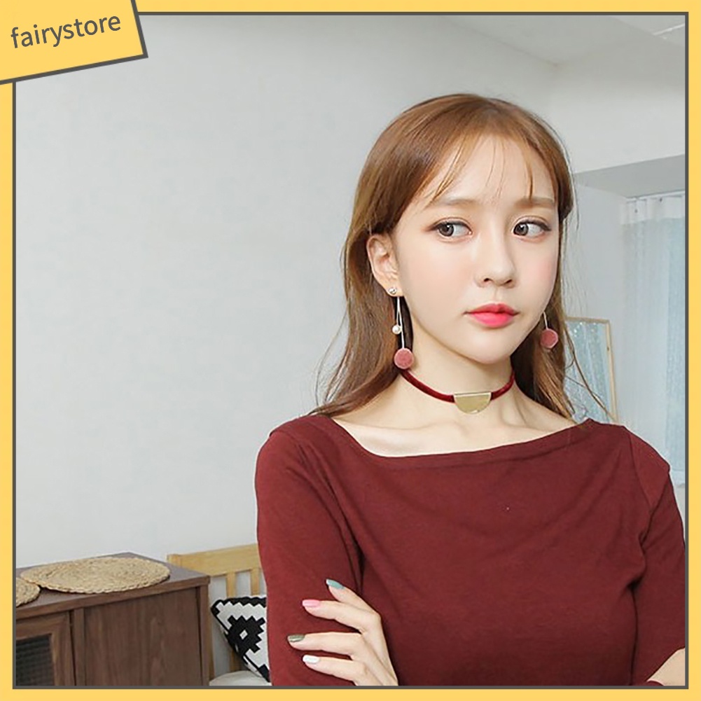 Bông Tai Dáng Dài Đính Ngọc Trai Nhân Tạo Thời Trang