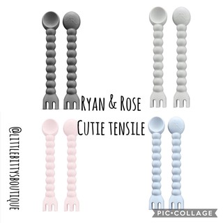 Set 2 chiếc ) thìa dĩa ăn dặm cho bé Cutie Tensil Ryan&Rose Mỹ