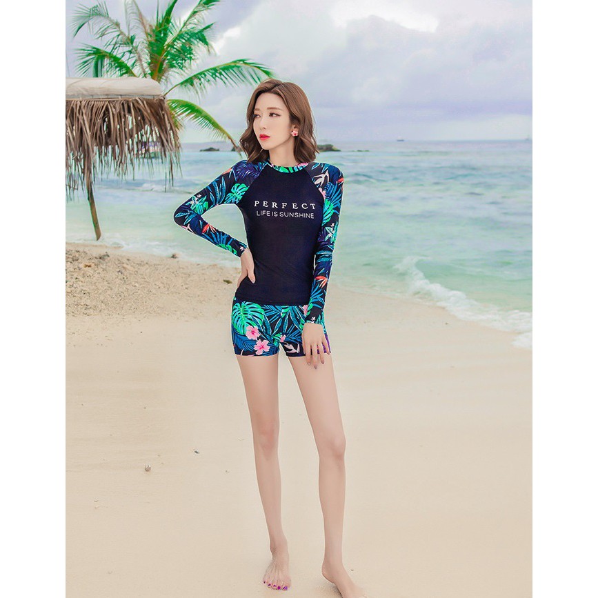 Đồ bơi nữ  Bikini dài tay 3 món  kín đáo, trẻ trung năng động PEP01