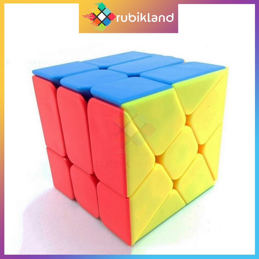 Rubik MoYu Windmill Cube Stickerless MeiLong Cối Xoay Gió Rubic Stickerless Biến Thể Không Viền Đồ Chơi Trí Tuệ