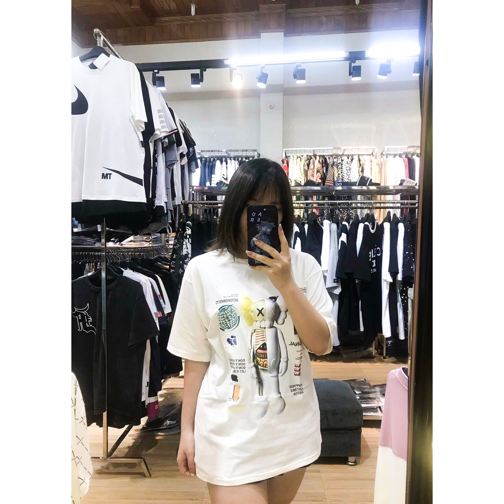 Áo thun tay lỡ AMIO KAWS nam nữ - Áo phông nam nữ unisex form rộng oversize H0010