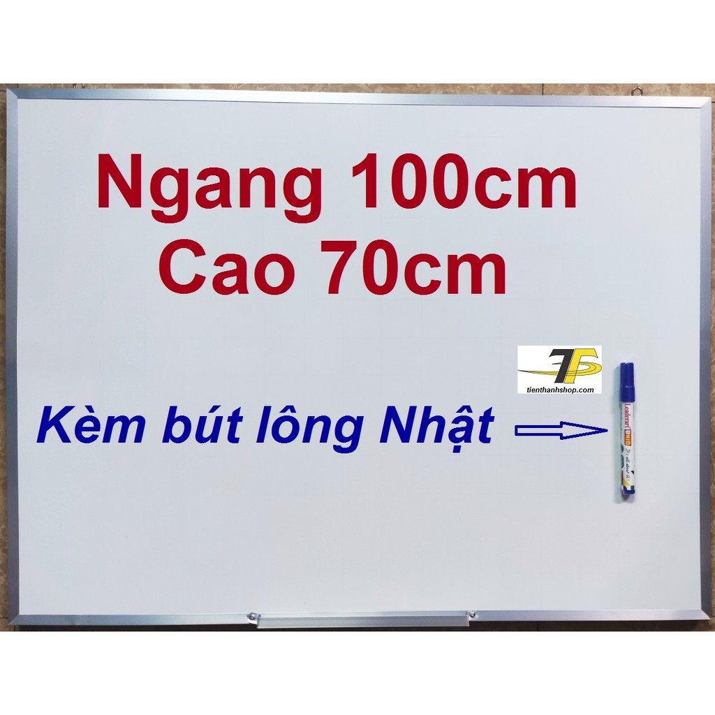 Bảng mica trắng 70 x 100cm viết bút lông viền nhôm + Tặng 01 bút lông bảng Nhật