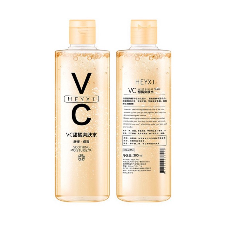 Toner dưỡng ẩm Heyxi làm mờ nếp nhăn thu nhỏ lỗ chân lông dưỡng chất Vitamin C 300ml HTONER1
