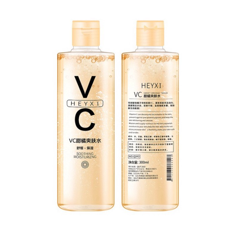 Toner dưỡng ẩm Heyxi làm mờ nếp nhăn thu nhỏ lỗ chân lông dưỡng chất Vitamin C 300ml HTONER1