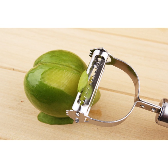 Nạo củ quả inox đa năng 2 in 1 chống han gỉ, dụng cụ nạo củ quả và bào sợi nhanh chóng tiện lợi