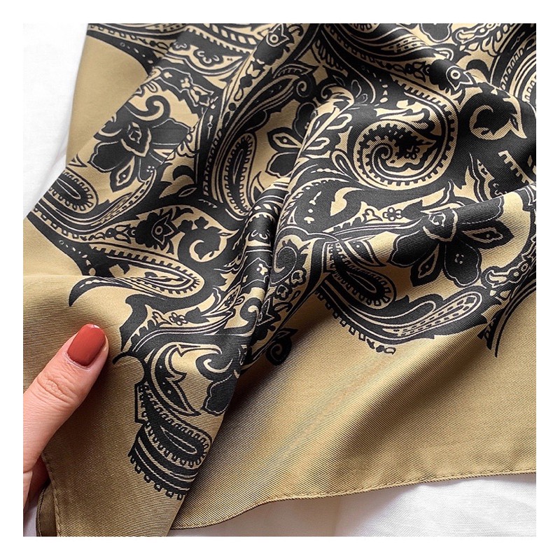 Khăn lụa mini size 53cm hoạ tiết lạ - Maben