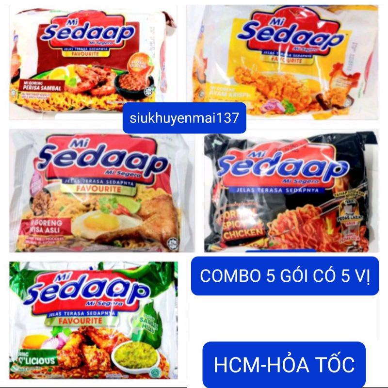 (5 vị)combo 5 mì khô mi goreng sedaap đặc biệt gà cay hàn quốc , indonesia | BigBuy360 - bigbuy360.vn