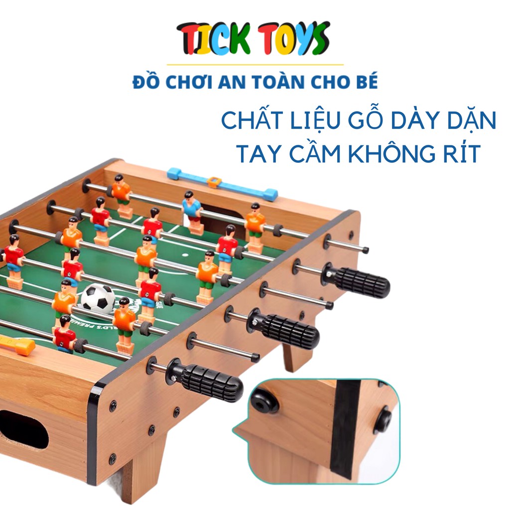 BÀN BÓNG ĐÁ BI LẮC MINI CHO BÉ BẰNG GỖ SIZE LỚN - BÀN BI LẮC 6 TAY CẦM KÈM THEO 2 BÓNG