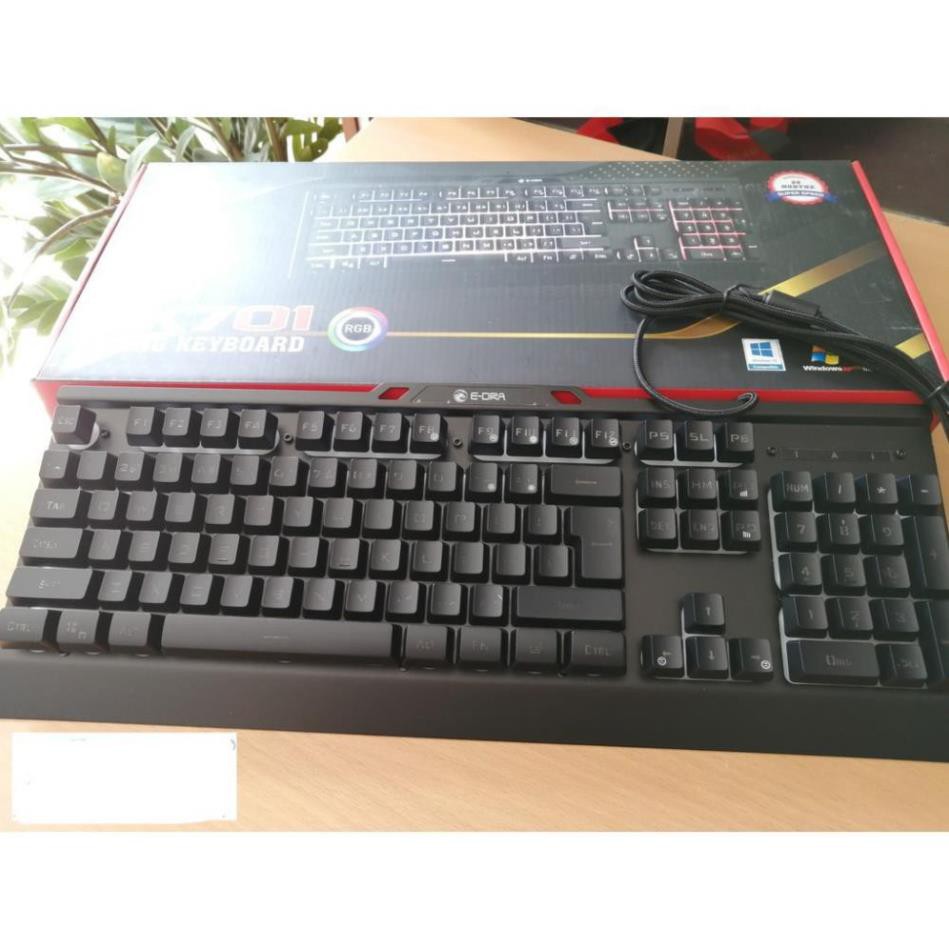 Bàn phím Gaming EDRA EK701 - Chống nước tuyệt đối - Led RGB - Màu đen - BH 24 tháng