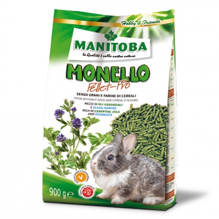 Cỏ nén tảo khô Manitoba Monello Pellet Pro dành cho Thỏ mọi lứa tuổi 900 g