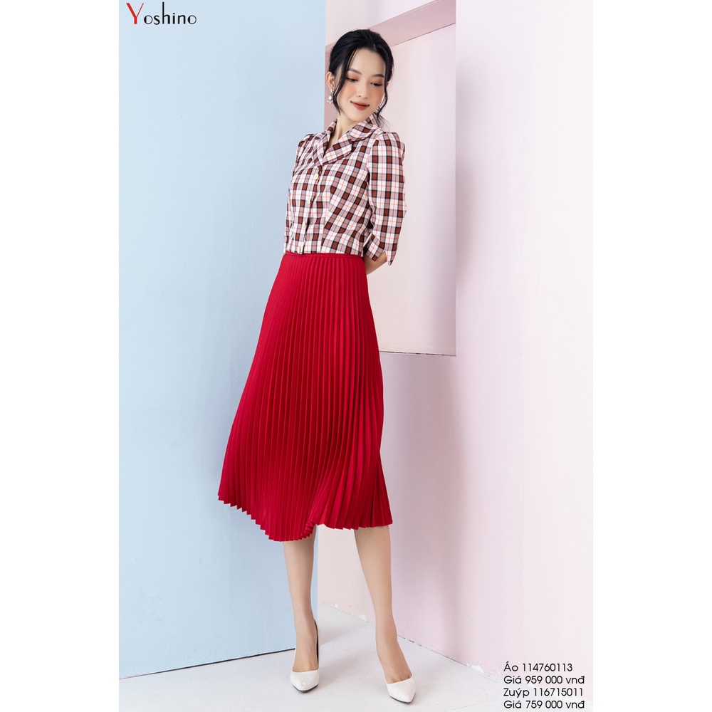 Áo Vest Kẻ YOSHINO Tay Lỡ Dáng Ngắn Tôn Dáng Sang Chảnh 114760113